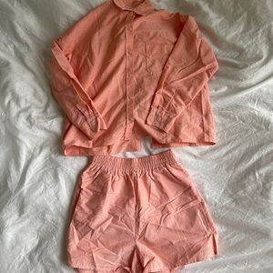 djerf avenue breezy set - apricot - s